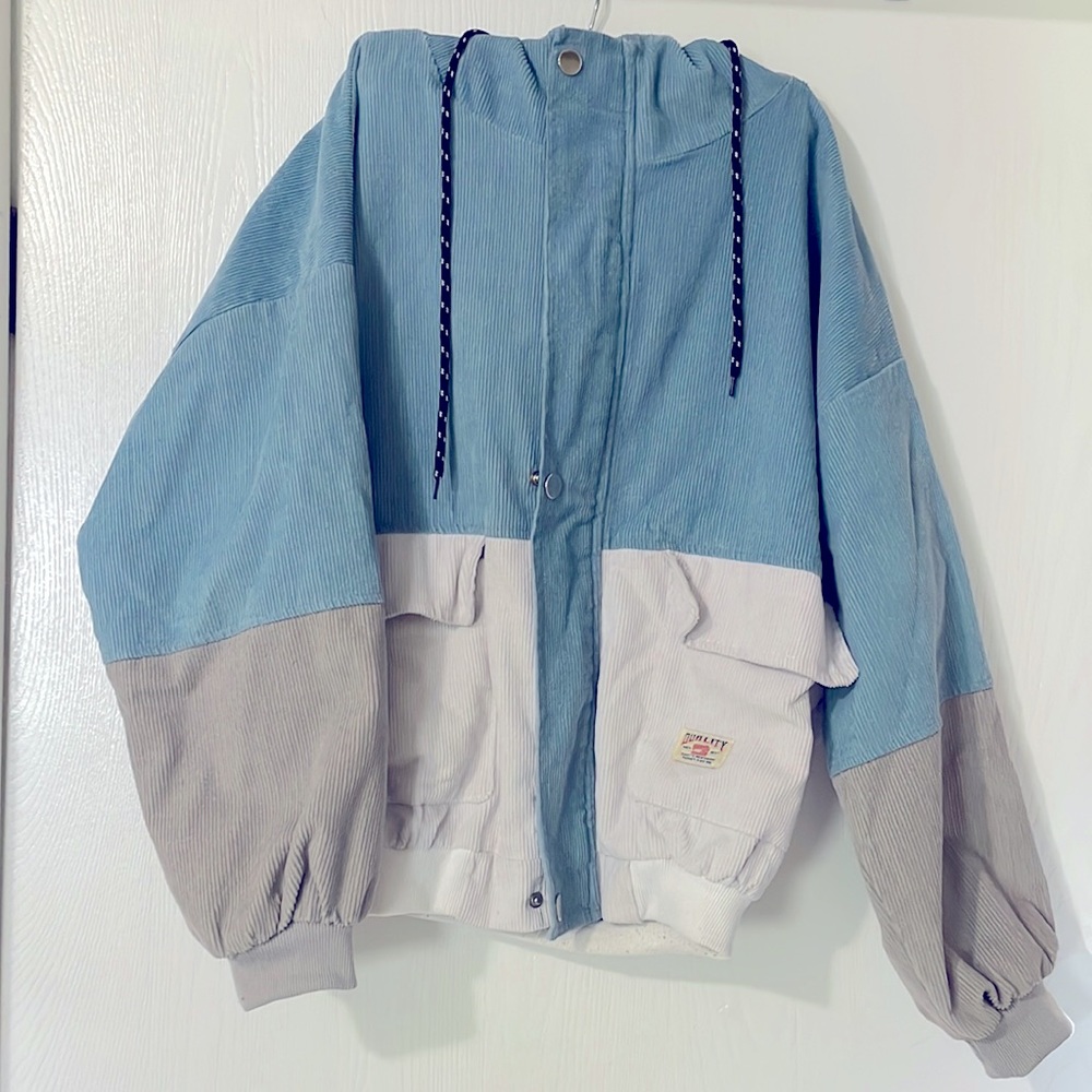 New Hooded Corduroy Bomber Jacket